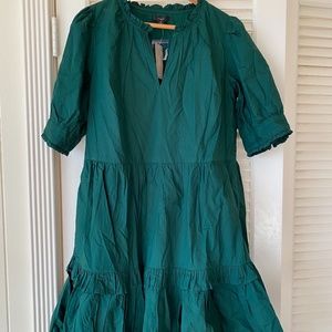 J. Crew Tiered Dress in Gorgeous Green